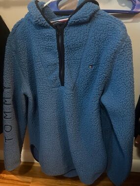 Tommy Hilfiger Light Blue Sherpa Half-Zip Pullover